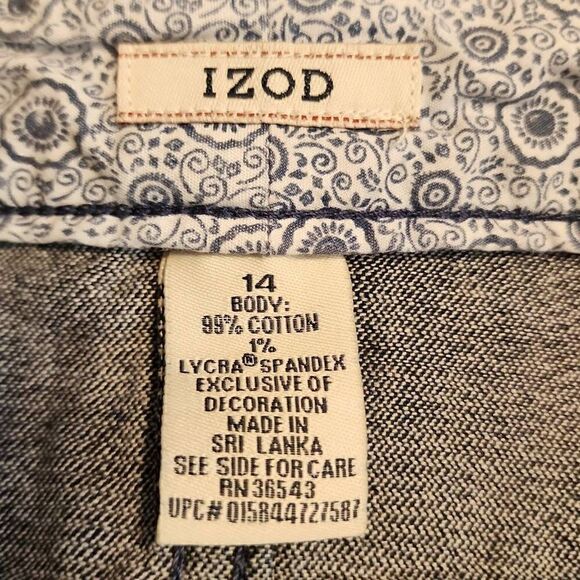 Izod Women's Denim A Line Denim 5 Pocket Skirt Size 4 - Picture 7 of 10